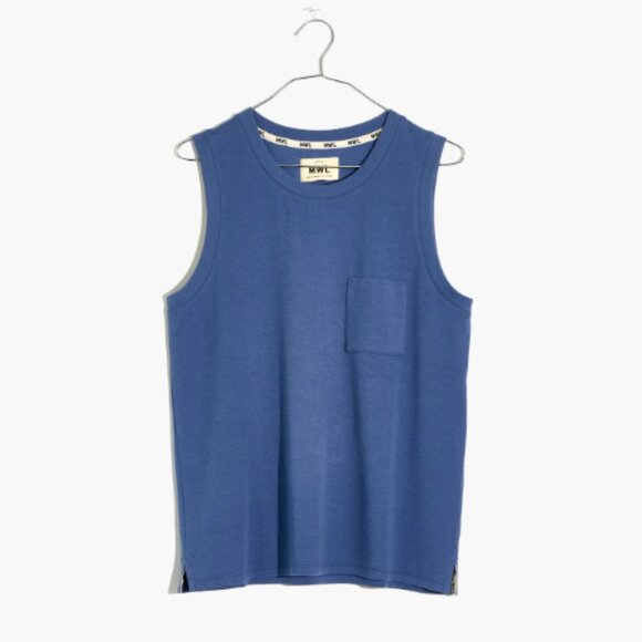 Madewell - MWL Breeze Muscle Tank Top Loungewear NA562 | Small: Still Ocean Blue - Picture 1 of 16